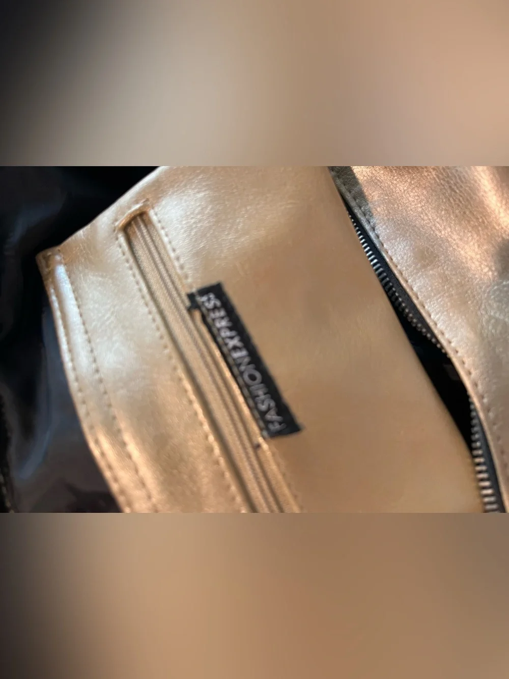 Fashion Express Metallic Gold Cresent Hobo Bag